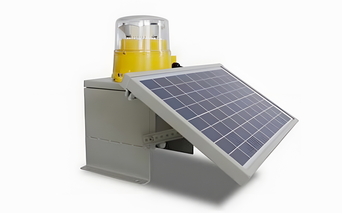 Solar Powered ICAO-Compliant LED Aircraft Warning Light with Automatic Control System