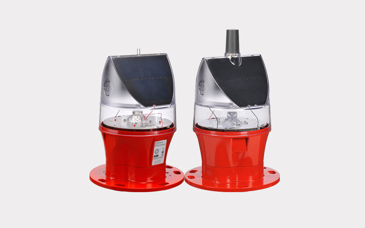 Solar-Powered ICAO Type A Low Intensity Obstruction Light with Bluetooth and Optional Satcom or GSM Connectivity