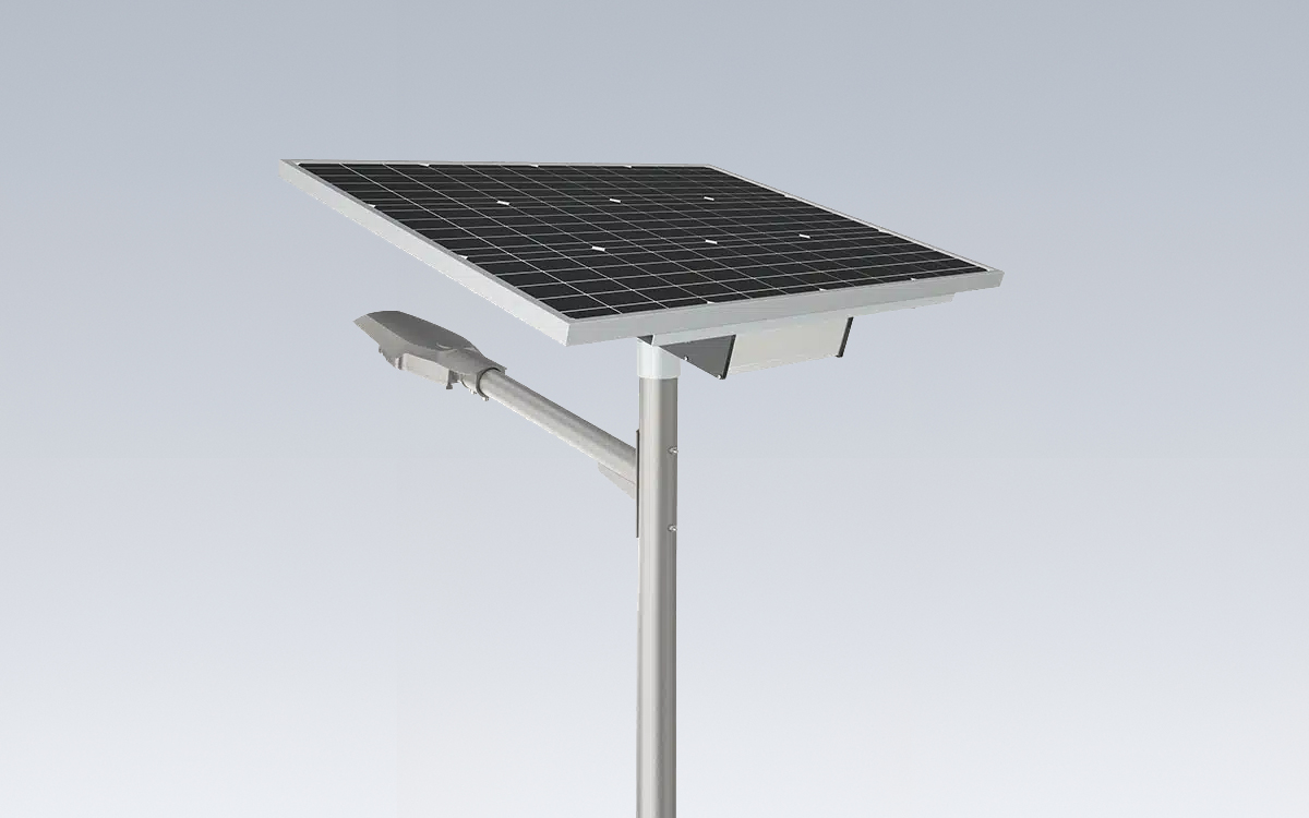Solar Street Light with Cantilever Arm Mounting, Photocell, Timer Dimming, and Motion Sensor