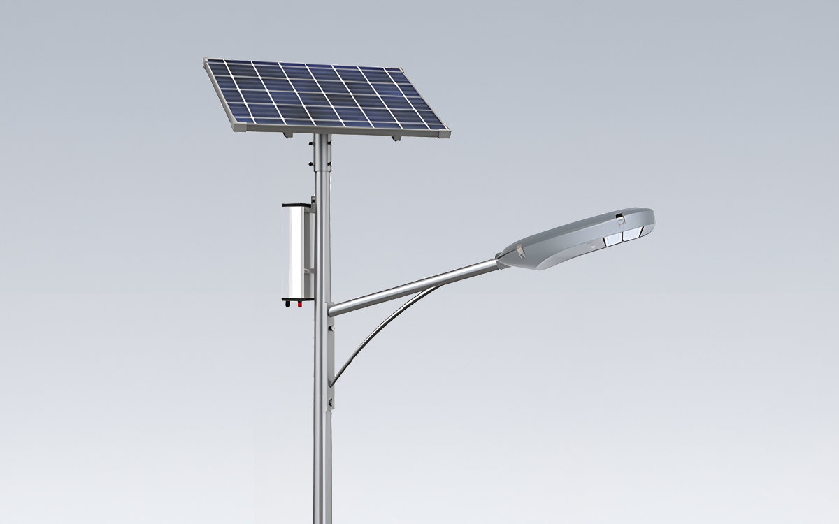 Split Solar Street Light with Bat-Wing Lens and Intelligent Controller for Urban Roadways