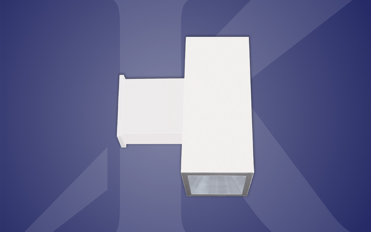 Square Outdoor Up/Down LED Wall Light with Direct and Indirect Distribution, 0-10V or DMX Dimming