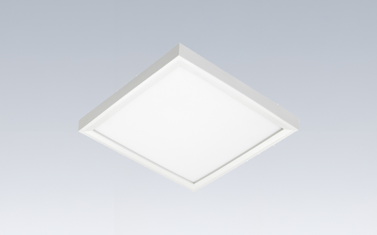 Square Surface Mount LED Downlight with Selectable CCT and Field Installable Trim Inserts