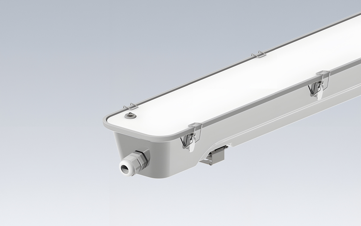 Stainless Steel LED Tri-Proof Light for Industrial, Logistics, and Warehouse Environments Exposed to Dust, Moisture, and Steam