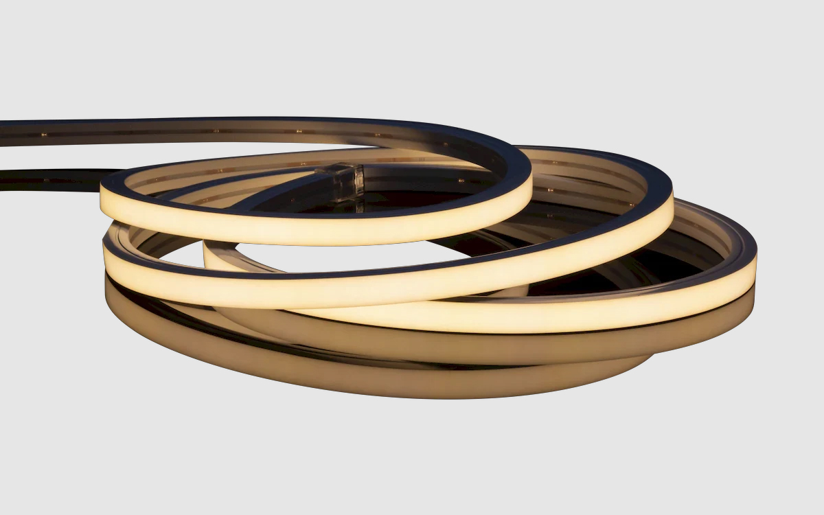 Static White Flexible LED Neon Strip Light with Sealed Silicone Jacketing for Cove, Accent, and Façade Lighting
