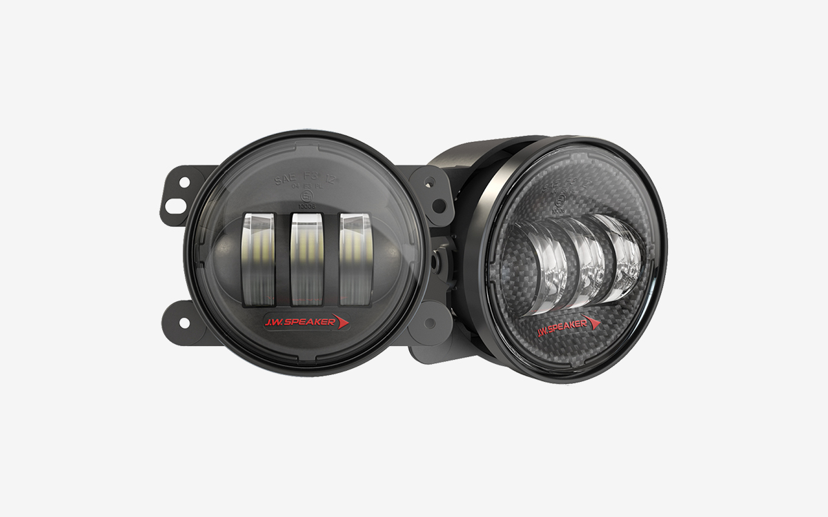 Street-Legal, Anti-Flicker LED Fog Lights for Jeep JK with Hydro-Dipped Carbon Fiber Styling