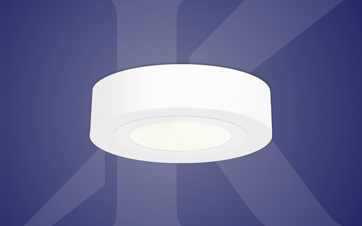 Surface Mount LED Downlight with Flat Trim, Low Profile Design, and 0-10V and DMX Dimming