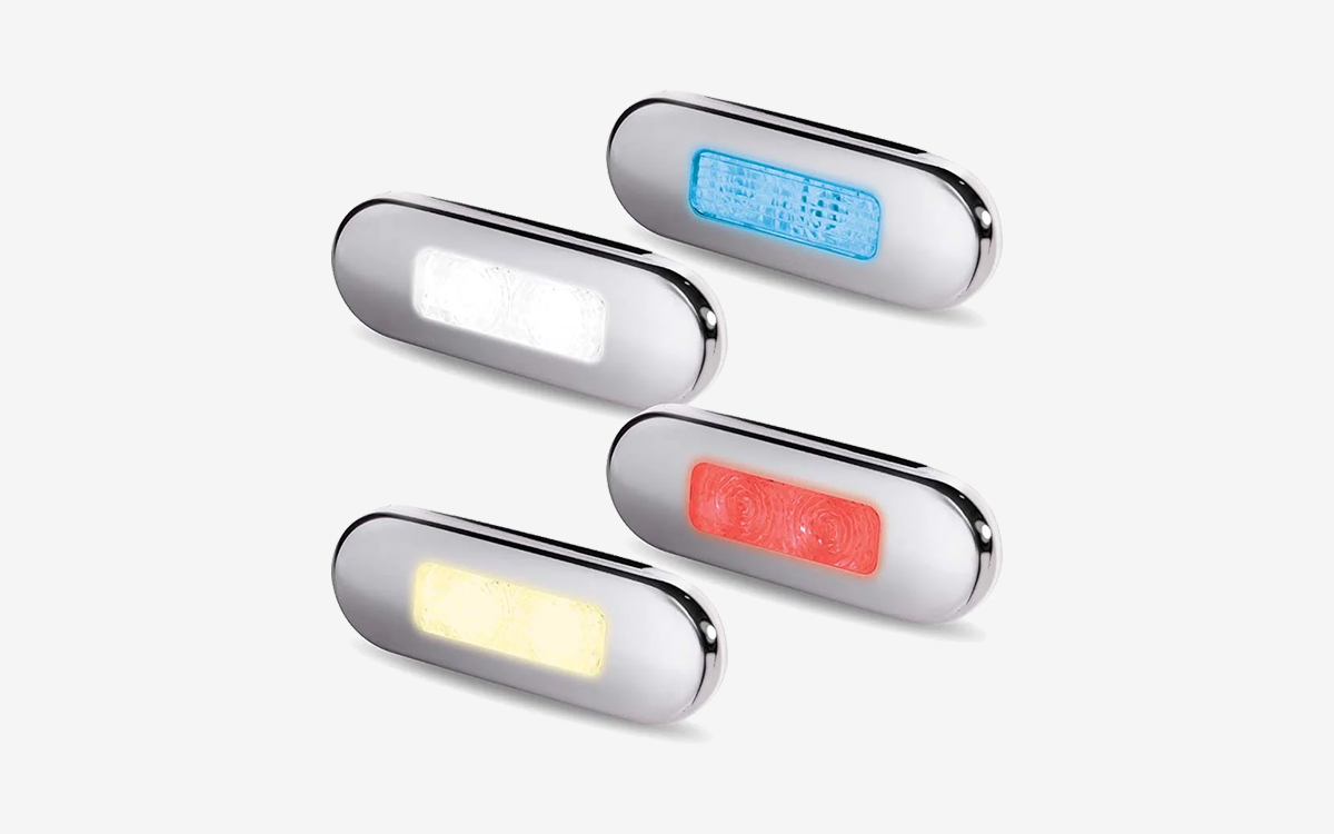 Surface Mount Oblong LED Courtesy Light for Boat Interiors, Steps, and Passageways