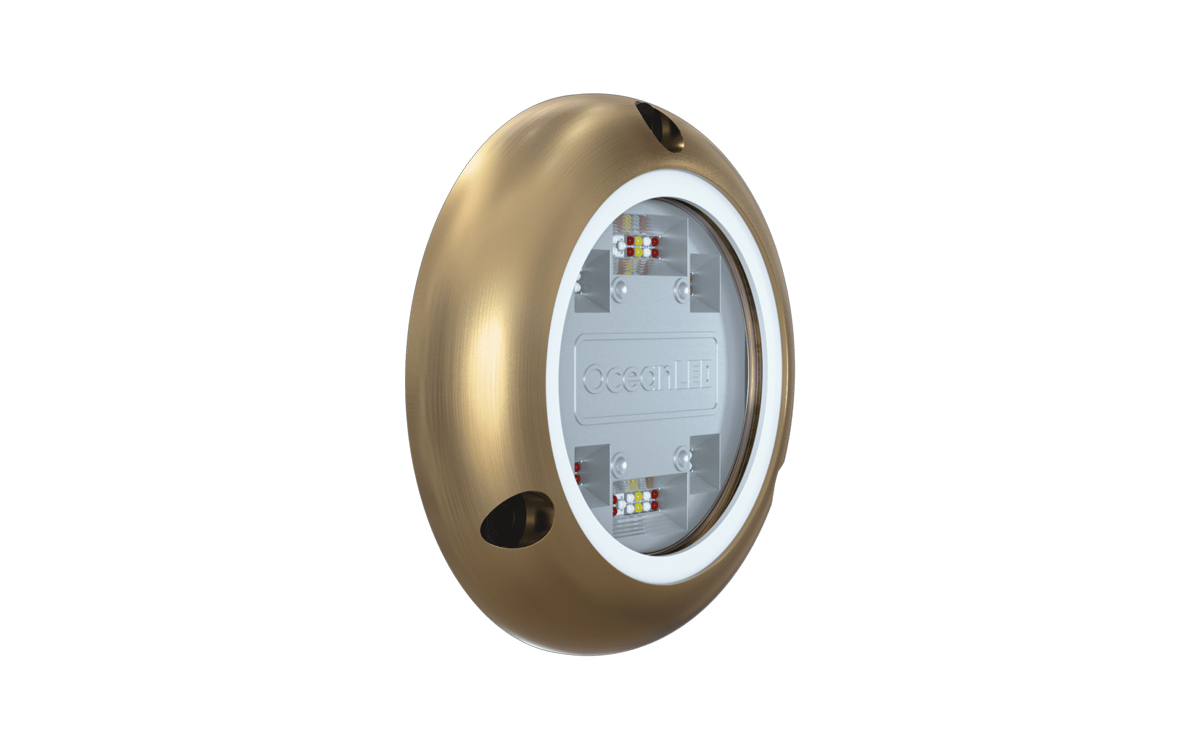 Surface-Mount RGB Underwater LED Light for Sport Fishing and Wake Boats
