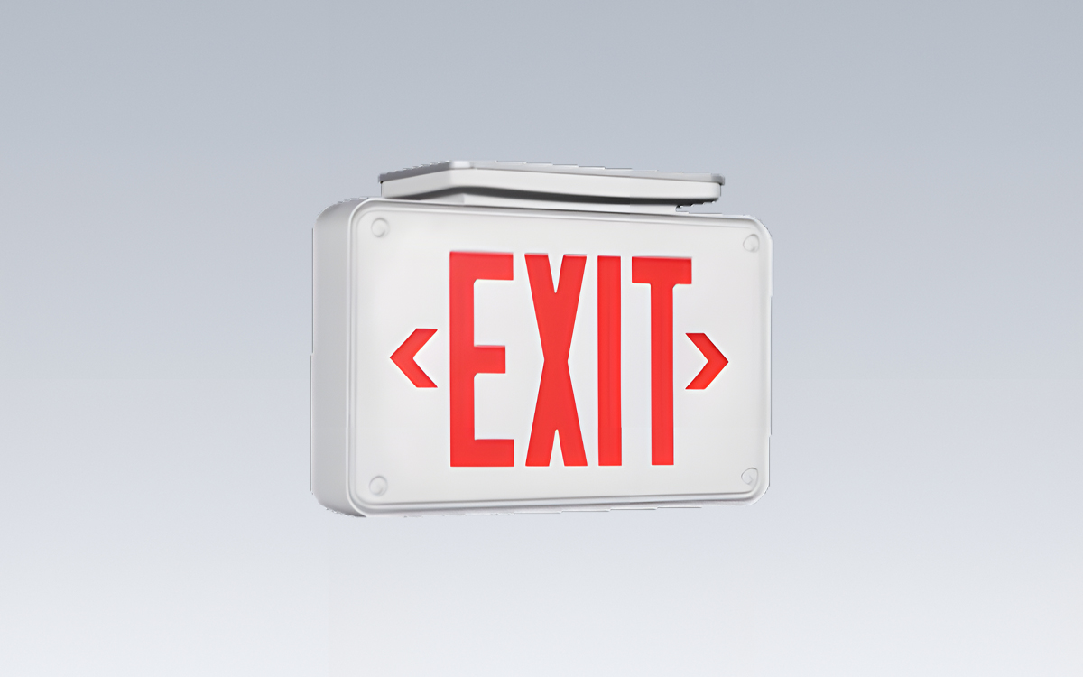 Surface Mount Single-Face LED Exit Sign with Internal Battery Backup for Wall or Ceiling Installation