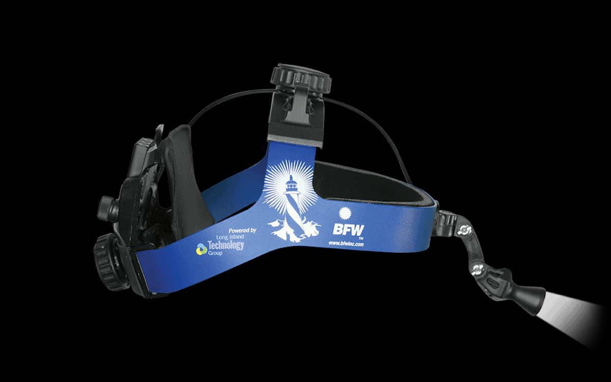 Surgical Headlight with Headband-Mounted Battery and 0%-100% Dimming Control for Medical Procedures