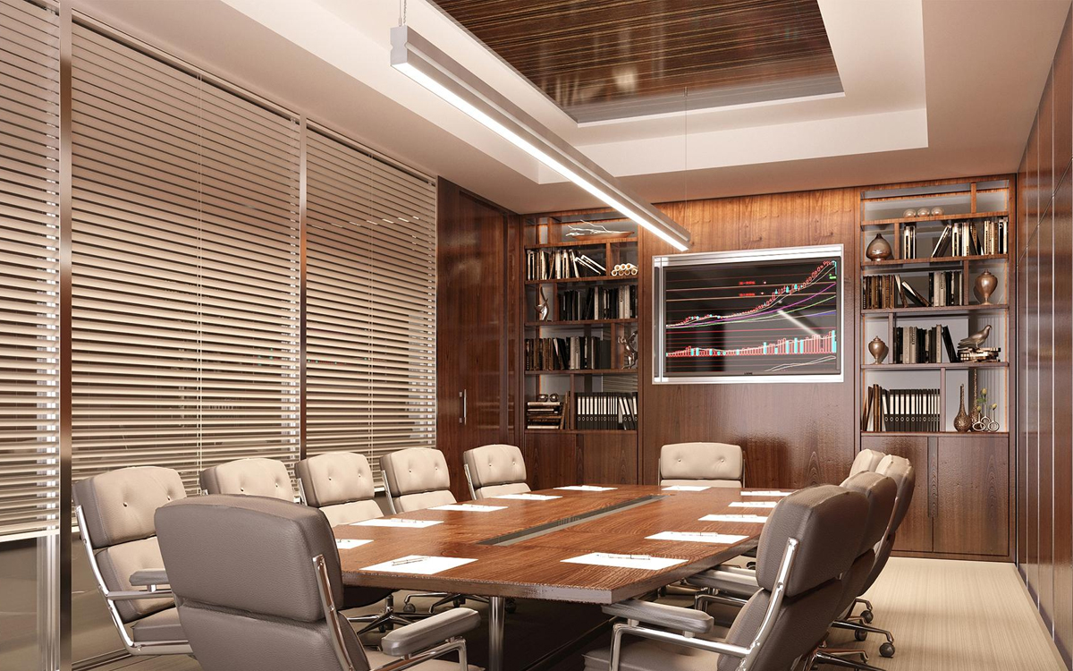 Suspended Continuous Linear LED Light with Aerodynamic Hourglass Profile and Side Glow