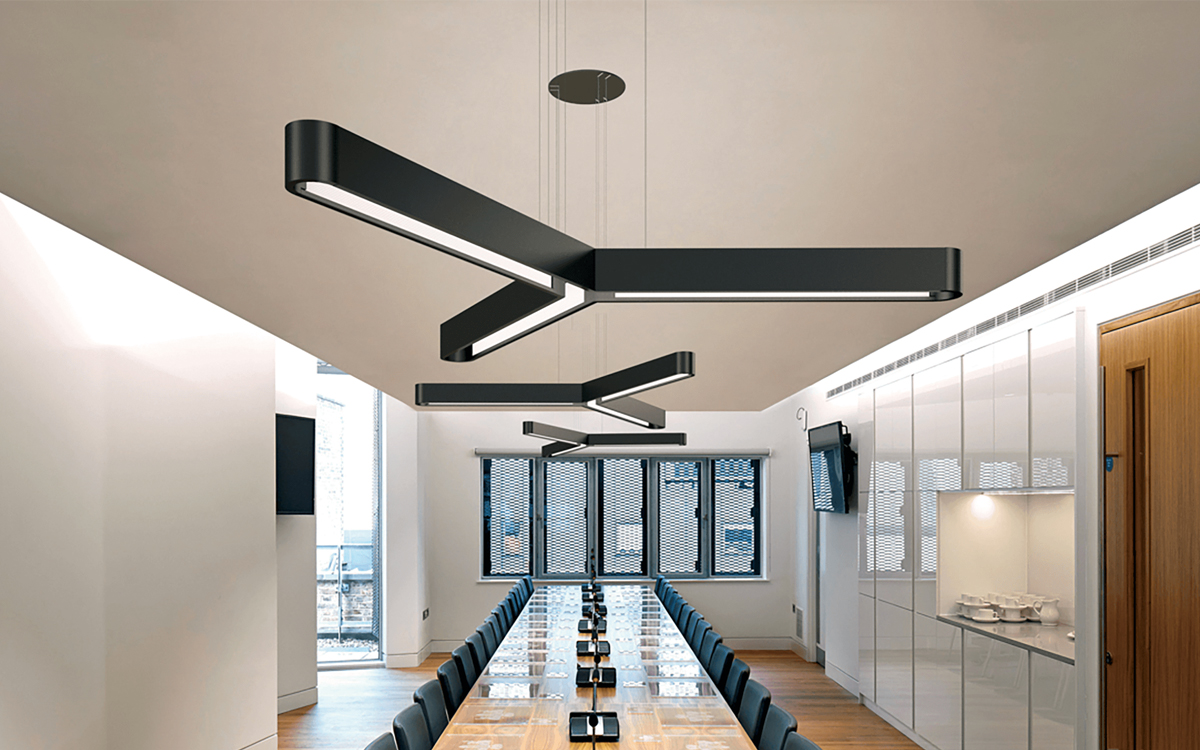 Suspended LED Fixture with Independent Up/Down Lighting for High-End Commercial and Institutional Spaces
