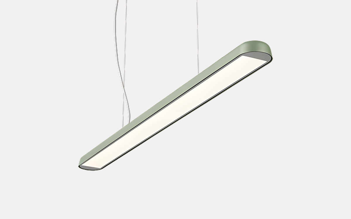 Suspended LED Task Light with Direct and Indirect Lighting for Workstations and Offices