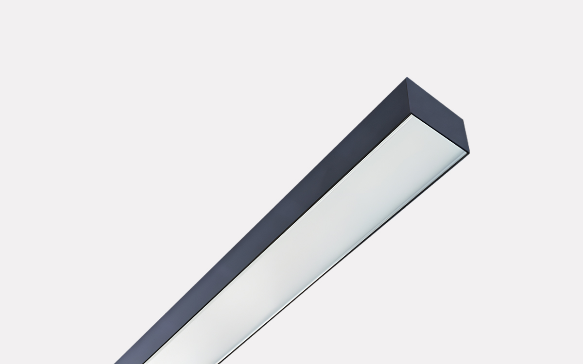 Suspended Linear LED Luminaire with Microprismatic Glare Control Optic