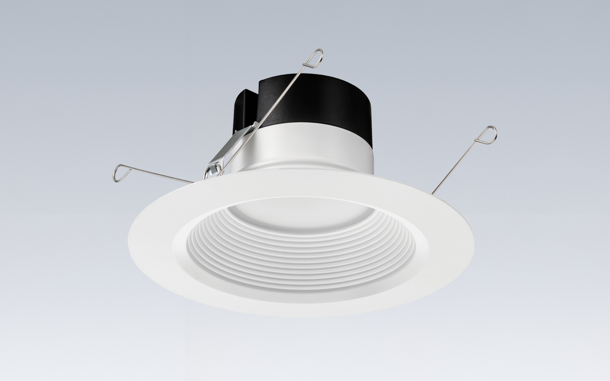 Switchable White LED Downlight Trim Kit with Multiple Color Temperatures and Interchangeable Finish Inserts