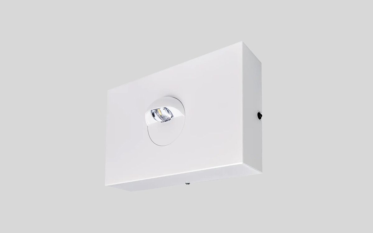UKCA-Compliant Wall-Mounted Emergency Exit Light for Narrow Spaces and Tight Wall Areas