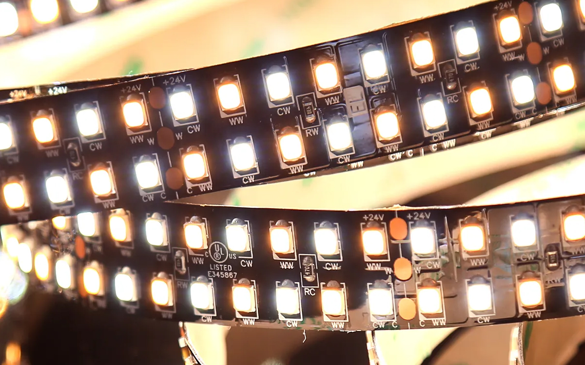 Ultra-Bright Double Row Tunable White LED Strip Light with High Color Rendering CRI 95+