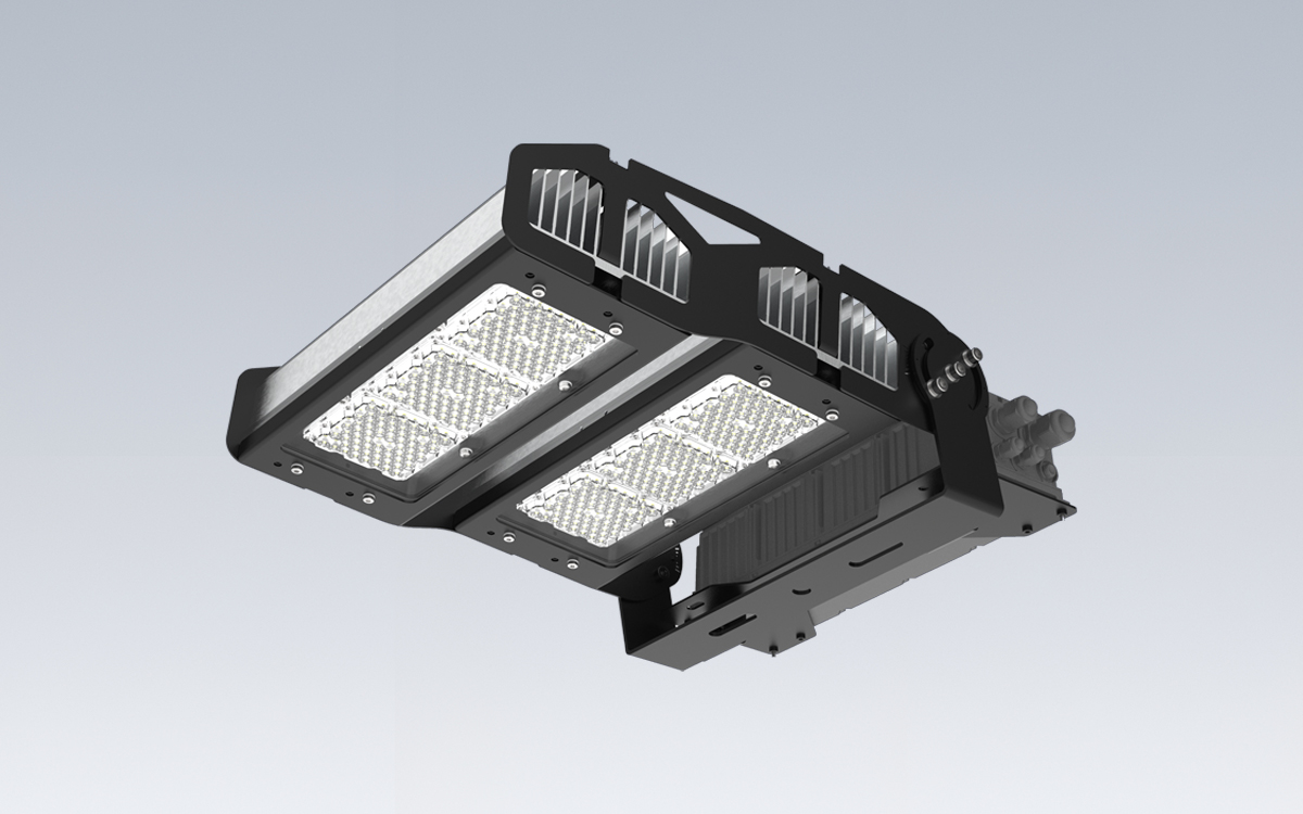 Ultra-High Lumen Output Sports LED Flood Light with DMX and DALI Control Integration for Stadium Installations