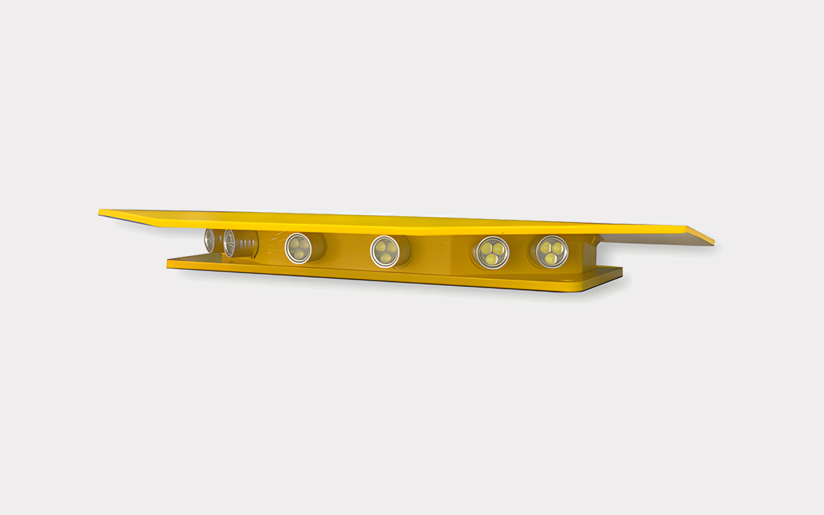 Ultra-Low Profile LED Deck Floodlight with Anti-Glare Hood for Nighttime Helicopter Approaches