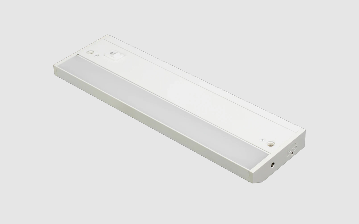 Under Cabinet Light Fixture with Plug-In or Direct Wire Installation Options for Kitchens, Offices, and Workspaces