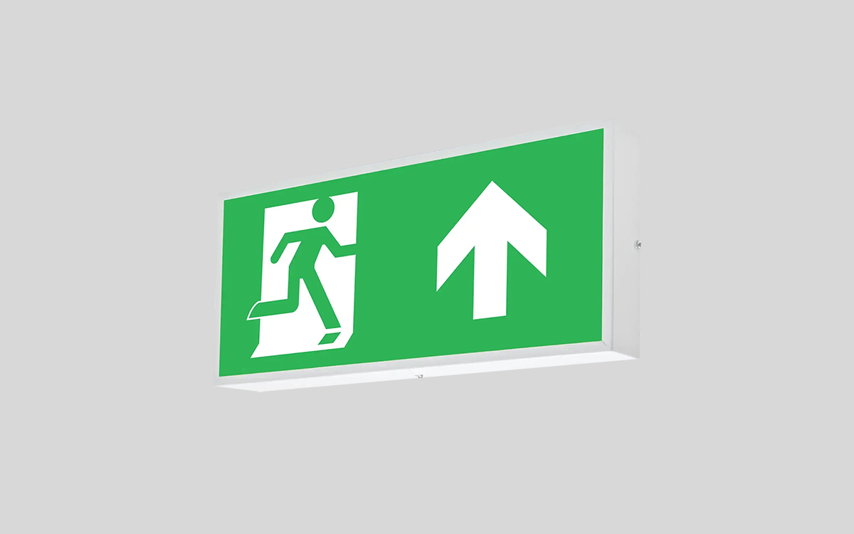 Wall-Mounted ISO 7010 LED Exit Sign for Offices, Retail Spaces, and Educational Buildings