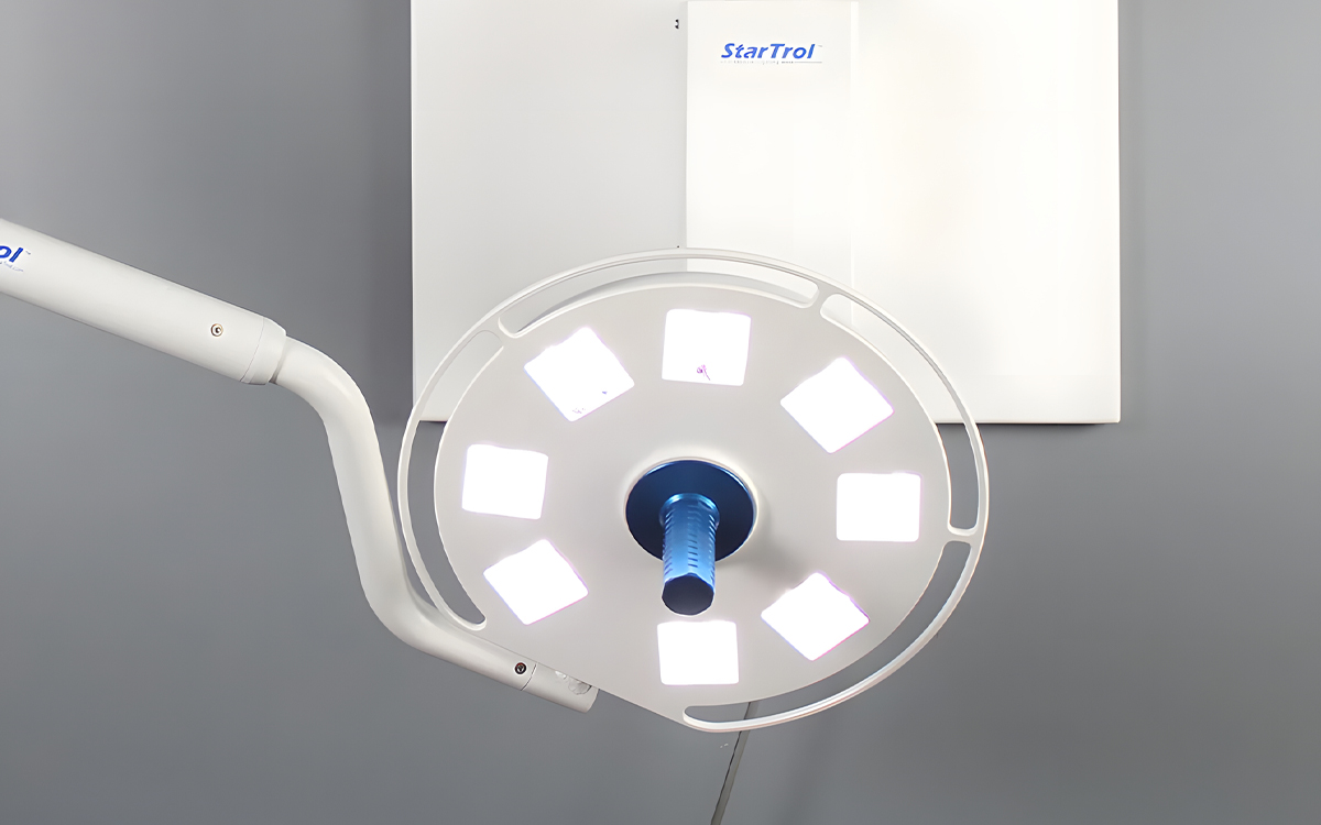 Wall Mounted LED Surgical Light with Infinite Rotation and Multi-Level Touch Sense Dimming Control