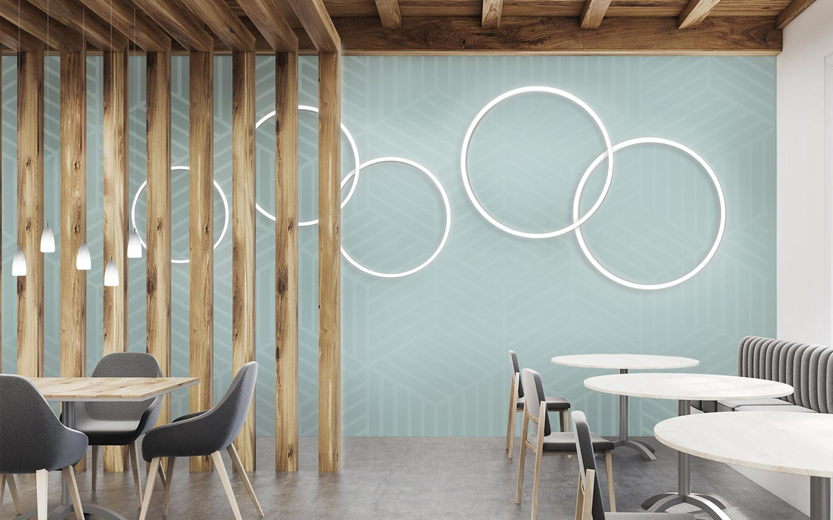Wall or Ceiling Mounted LED Ring Light for Hospitality, Retail, and Office Spaces
