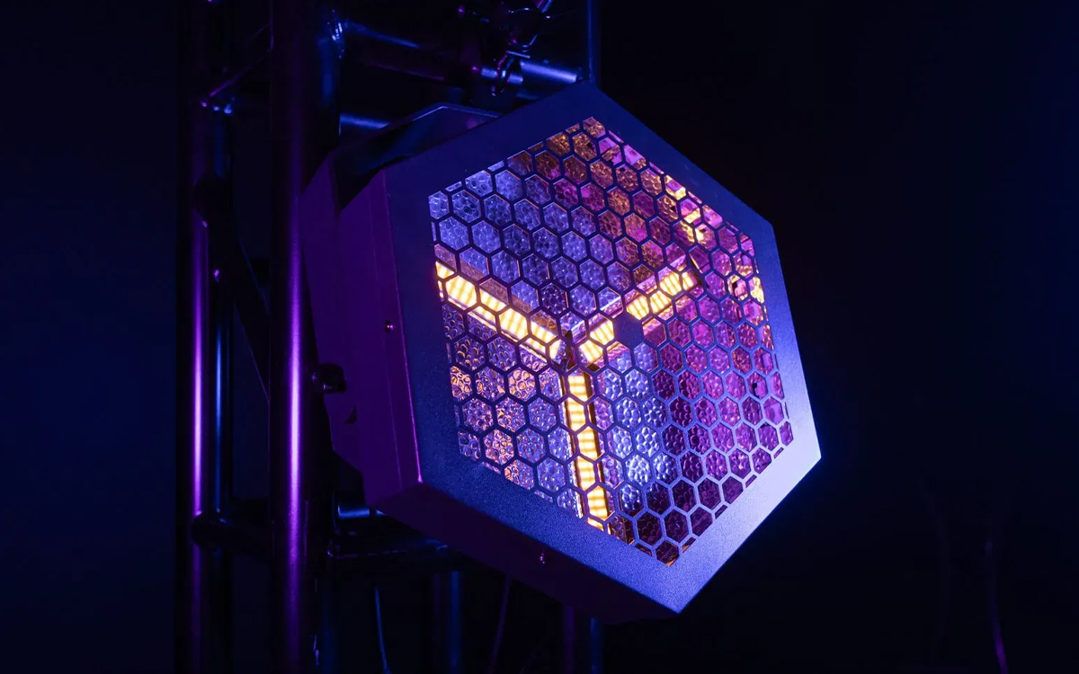 Warm White LED Blinder Light with Integrated RGB Background Effects and Professional DMX Control