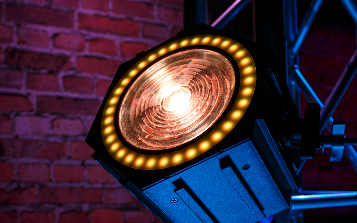 Warm White LED Effects Light with Outer 6-Pixel RGB Diffused Ring, Inner 6-Pixel RGB Backlight, and Inner Backlight