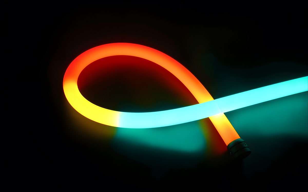Waterproof Round Flexible LED Neon Tube with Pixel RGBW Control for Media Facades and Dynamic Displays