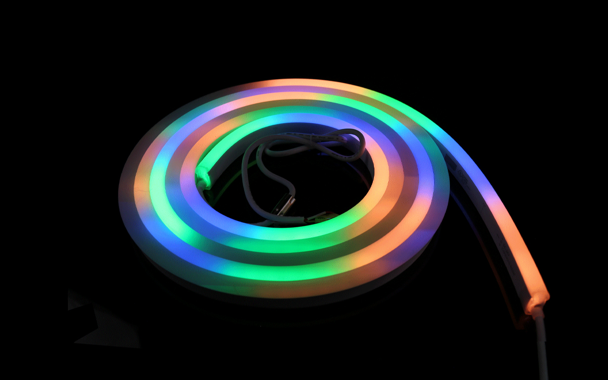 Wide Top LED Neon Strip Light with RGBW Dynamic Pixel Effects for Indoor and Outdoor Architectural Installations