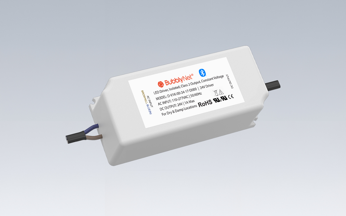Wireless 2.4 GHz Single-Channel 24VDC Constant Voltage LED Driver for LED Strip Lights, LED Panel Lights, and Linear Fixtures