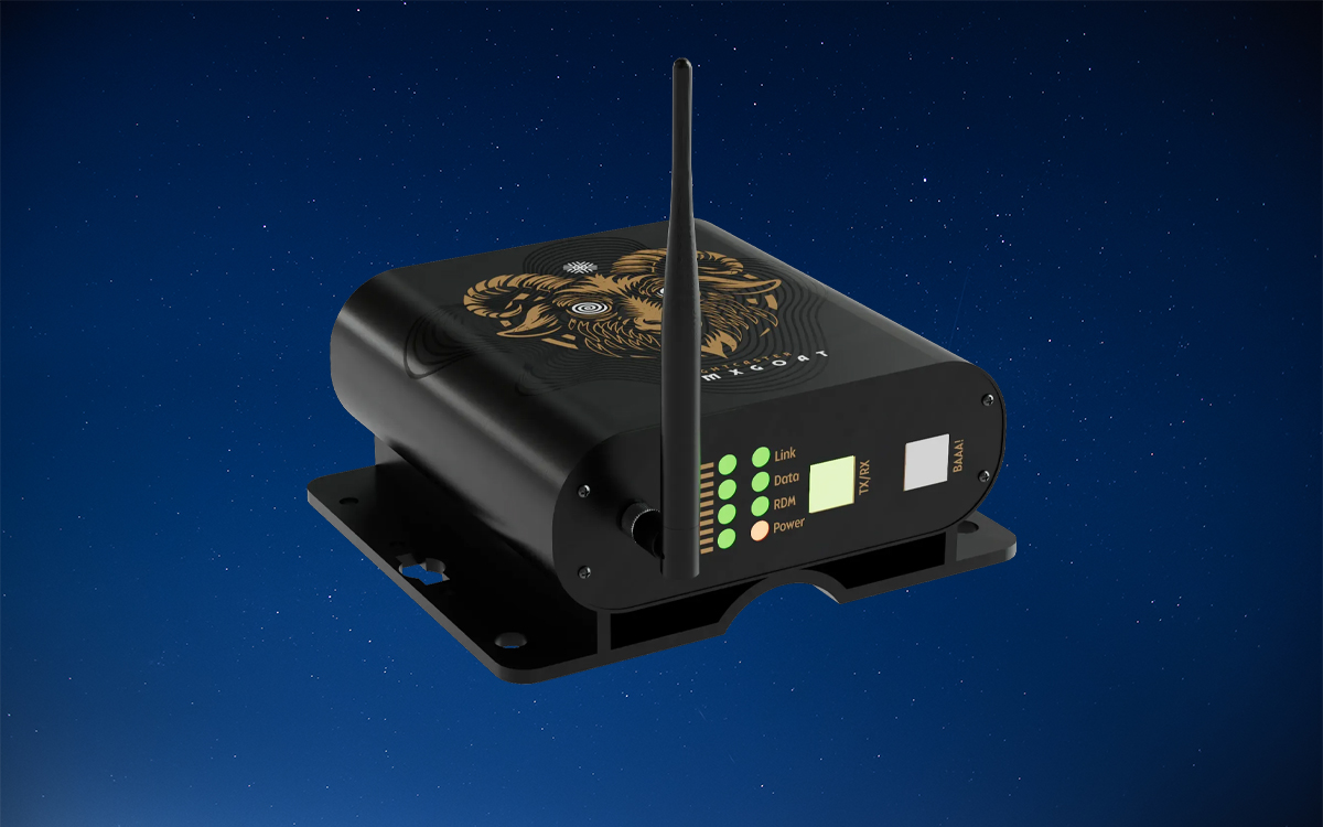 Wireless CRMX Transceiver with 5-Pin DMX Input/Output, RDM Capability, and AFHSS Technology