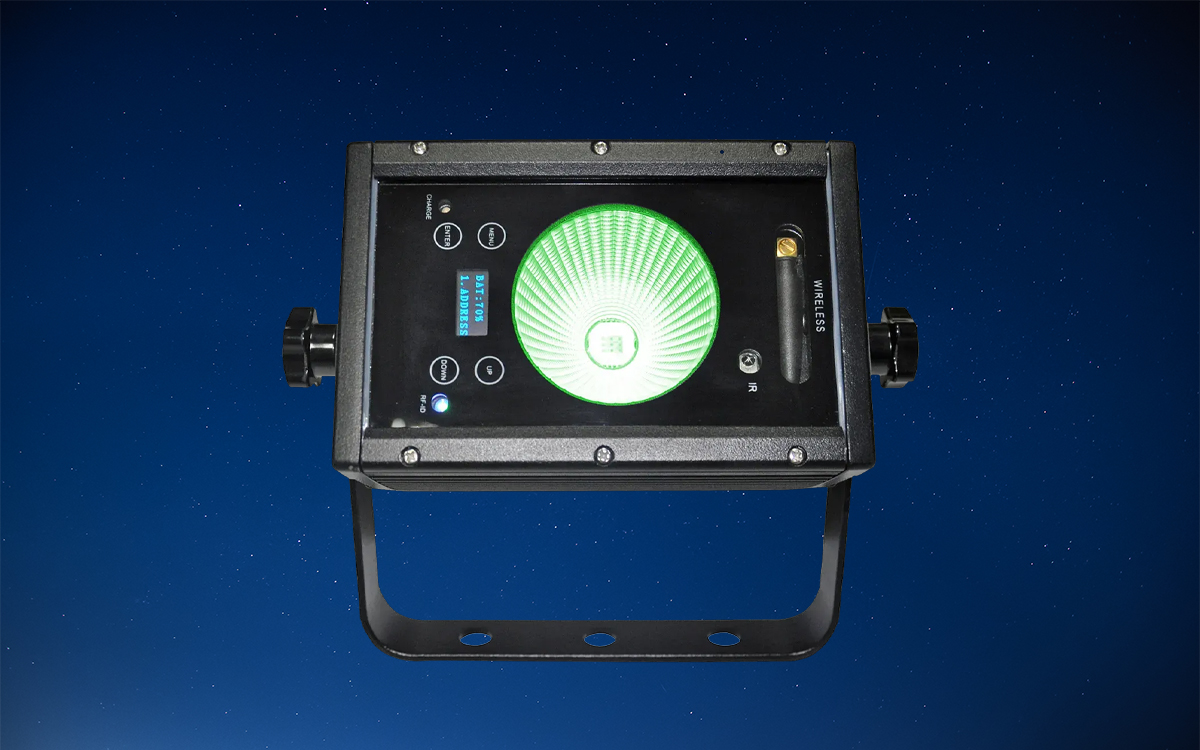 Wireless DMX RGBAW COB LED Uplight with 5-in-1 Color Mixing, Virtual Color Wheel, and Sound-Active Capability