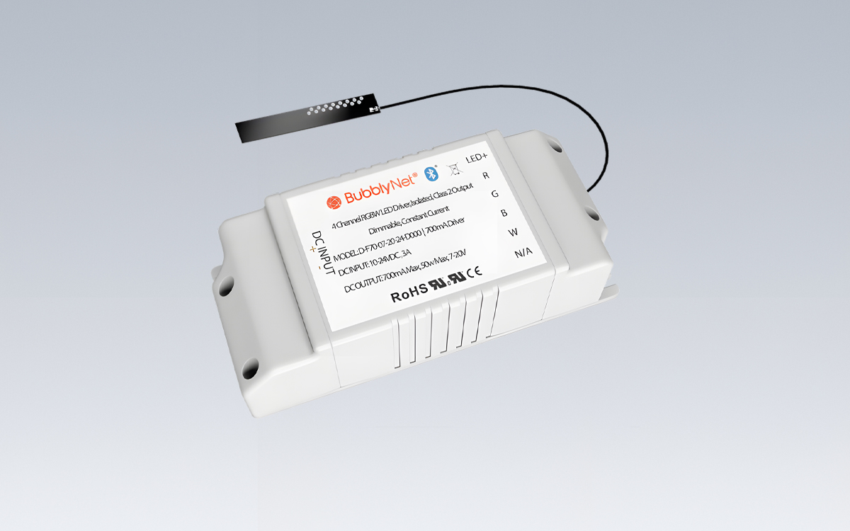 Wireless Quad-Channel LED Driver with Programmable Dimming Curves for RGBW LED Strip Lights
